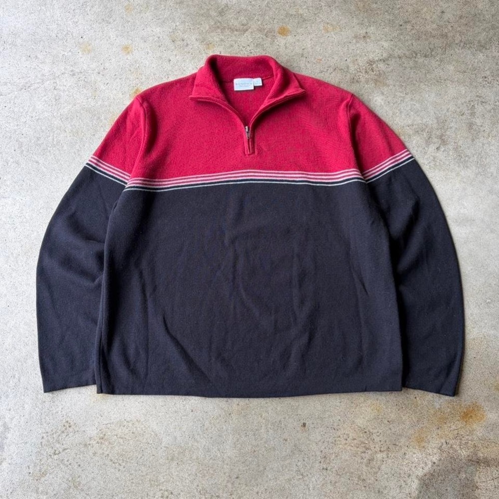 2000s sonoma striped quarter zip